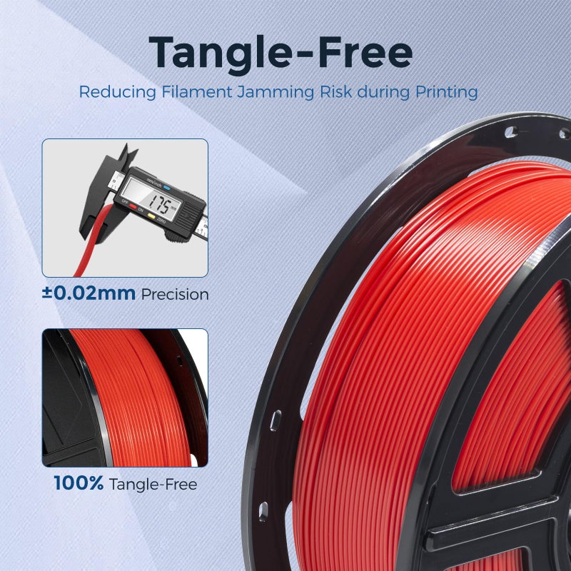 FLASHFORGE ABS Pro Filament 1.75mm Red, 3D Printer Filament 1kg (2.2lbs) Spool-Dimensional Accuracy +/- 0.02mm, Hot Deformation Below 90â„ƒ, Great for Printing Heat-Resistant Functional Parts - Image 5